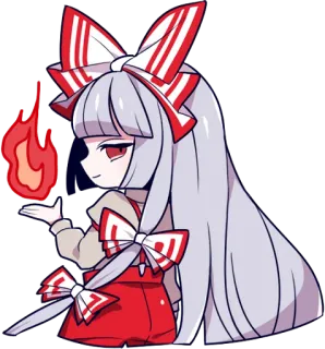 😌 anime, cute, girl, fire, chibi telegram sticker