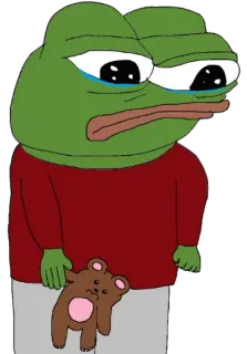 😢 Pepe the Frog Pepe, Rana, Meme, Triste, Piangendo, Cartone animato whatsapp sticker