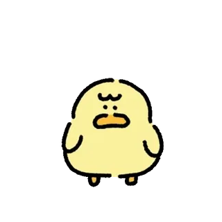 💬 pato, desenho animado, fofo, amarelo, animal whatsapp sticker