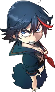 😬 Ryuko Matoi Kill la Kill Anime, Postać, Kill la Kill, Ryuko Matoi, zły telegram sticker
