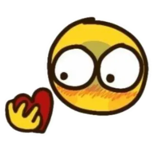 😳 emoji, heart, love, cute, yellow, blush telegram sticker