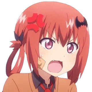 😱 Satania Gabriel DropOut Anime, Satania, Gabriel DropOut, Arrabbiata, Demone telegram sticker