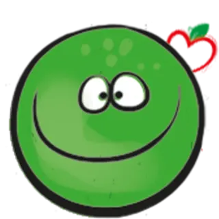 😄 kartun, smiley, hijau, bahagia, stiker, ilustrasi telegram sticker