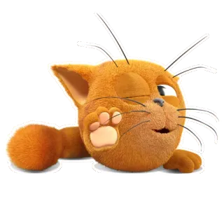 😼 แมว, สีส้ม, 3D, สัตว์, การ์ตูน telegram sticker