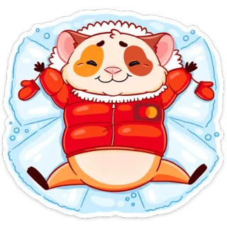 ⛄️ criceto, angelo di neve, inverno, neve, carino, cartone animato telegram sticker