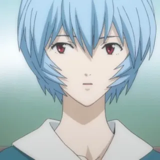 🔪 Rei Ayanami Neon Genesis Evangelion Anime, Manga, Rei Ayanami, Evangelion, Postać, Niebieskie włosy, Czerwone oczy telegram sticker