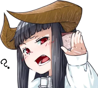 😕 アニメ, 角, 悪魔, 女の子, 怒り, かわいい telegram sticker