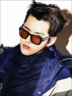 ➖ uomo, occhiali da sole, moda, ritratto, celebrità, Kris Wu telegram sticker