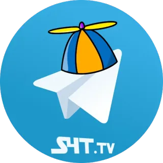 👲 SHT.TV Logo, Propellerhut, Papierflieger, Telegramm, sht.tv telegram sticker