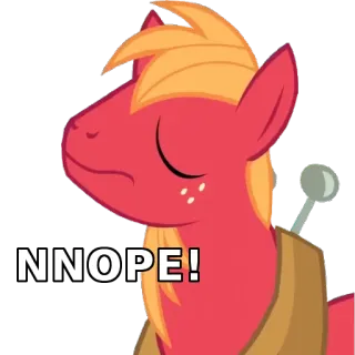 🚫 NNOPE! My Little Pony, Big Macintosh, nope, desaprobación, pony caricatura, Equestria telegram sticker