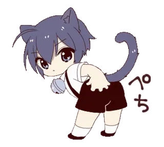 🍑 ぺち anime, cat, cute, kawaii telegram sticker