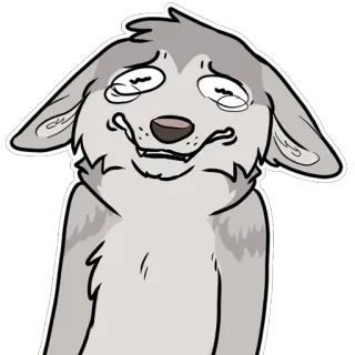 😪 hond, huilen, verdrietig, cartoon, dier telegram sticker