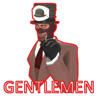 🚬 Spy Team Fortress 2 GENTLEMEN video game, spy, hat, smoking, gentleman telegram sticker
