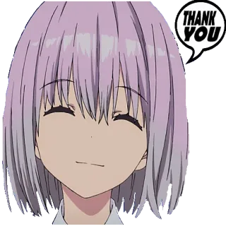 😀 THANK YOU Anime, Mädchen, Danke, Sticker telegram sticker