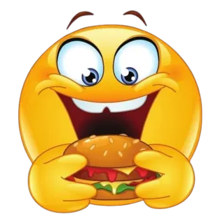 🍔 Émoji, Burger, Nourriture, Joyeux, Dessin animé whatsapp sticker