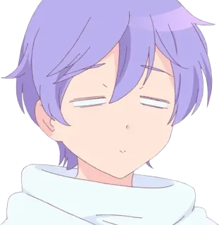 🙂 anime, cute, boy, character, sticker, purple hair whatsapp sticker