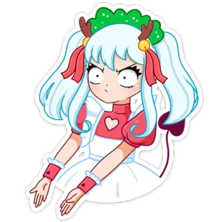 😠 anime, cartoon, cute, sticker, christmas telegram sticker