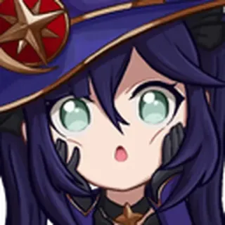😯 Mona Genshin Impact Mona, Genshin Impact, Anime, Videojuego, Astrología, Mago whatsapp sticker