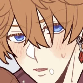 🤤 Tartaglia Genshin Impact Anime, Videogioco, Arrossire, Bello, Orecchino telegram sticker
