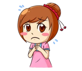 👺 desenho animado, triste, chateada, menina, rosa, mulher whatsapp sticker