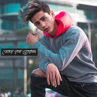 🧍 LUCKY THE STYLES hombre, persona, estilo, moda, casual, sudadera con capucha whatsapp sticker