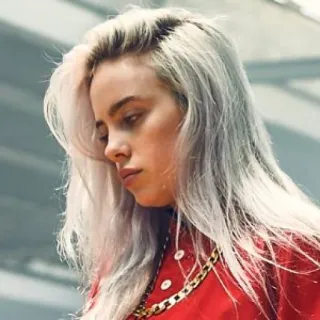 💧 Billie Eilish นักร้อง, คนดัง, นักดนตรี, ภาพเหมือน telegram sticker