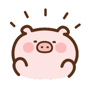 ⭐️ maiale, cartone animato, carino, animale, rosa, adesivo telegram sticker