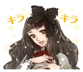 😇 キラキラ アニメ, 女の子, キラキラ, グリッター, ロリータ telegram sticker