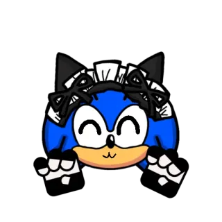 😄 Sonic sonic the hedgehog, cute, cat ears, anime telegram sticker