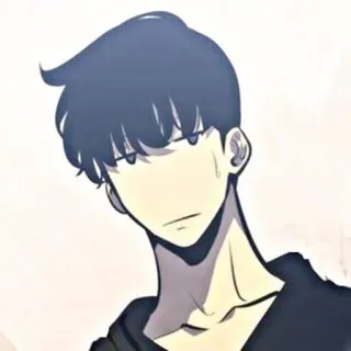 🕳 アニメ, キャラクター, 男, 黒髪 whatsapp sticker