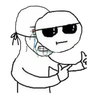 😢 meme, crying, mask, finger gun telegram sticker