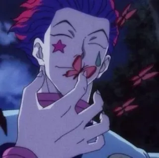 🦋 Hisoka Anime, Manga, Hunter x Hunter, Payaso, Mariposa, Magia whatsapp sticker