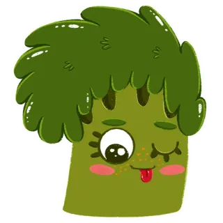 😜 cartoon, vegetable, broccoli, cute, kawaii telegram sticker