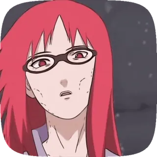 ☀️ Karin Naruto karin, naruto, anime, tóc đỏ, kính, nhân vật whatsapp sticker