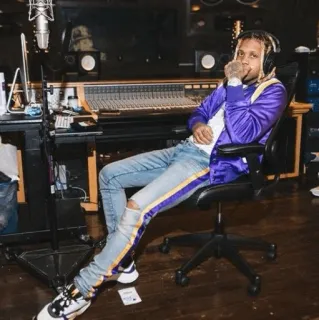 🔊 Lil Durk rapper, musician, studio, music, headphones telegram sticker