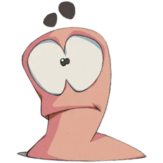😳 cartone animato, verme, divertente, personaggio telegram sticker