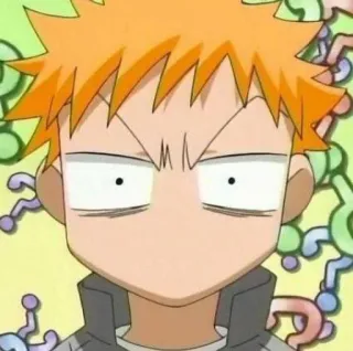 🤯 Anime, Manga, Cartoon, Charakter, Orange Haare, Fragezeichen telegram sticker