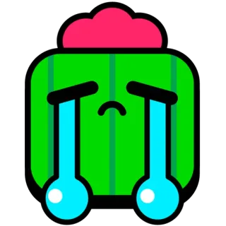 😡 triste, cactus, pleurs, plante, emoji, larmes telegram sticker