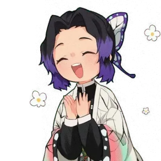 🦋 Shinobu Kocho Demon Slayer アニメ, マンガ, 鬼滅の刃, しのぶ, 胡蝶 whatsapp sticker
