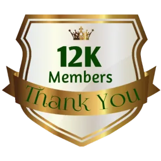⚜ 12K Members Thank You celebração, membros, conquista, obrigado, marco telegram sticker