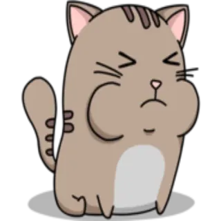 😑 gatto, triste, emoji, adesivo, cartone animato whatsapp sticker