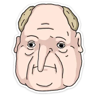 😔 retrato, cara, cabeza, dibujo animado, pegatina telegram sticker