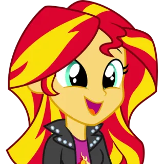 😍 Sunset Shimmer My Little Pony kartun, animasi, karakter, ramah, tersenyum telegram sticker