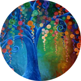 🌳 tree, colorful, abstract, art, whimsical, decorative, foliage whatsapp sticker