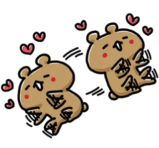 💙 oso, corazones, dibujos animados, animal, lindo, amor telegram sticker