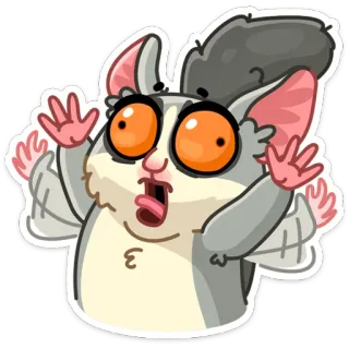 😳 gambá-de-açúcar, desenho animado, animal, fofo, adesivo telegram sticker