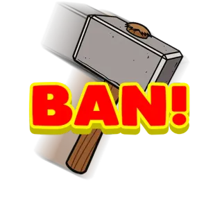 🔨 BAN! hammer, ban, block, restriction, prohibit telegram sticker