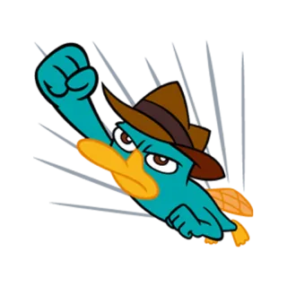 👍 Perry the Platypus Phineas and Ferb Perry l'ornitorinco, Phineas e Ferb, Agente P, Ornitorinco, Personaggio dei cartoni animati telegram sticker