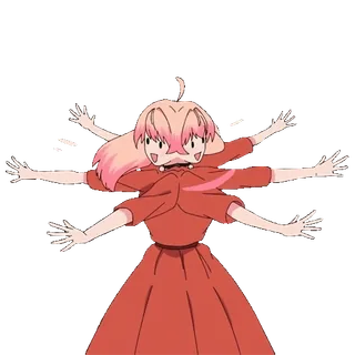 😃 Anime, Personagem, Desenho animado, Mulher, Vestido, Ilustração, Bonito telegram sticker