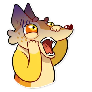 😱 cartone animato, paura, animale, shock, espressione, panico, angoscia telegram sticker